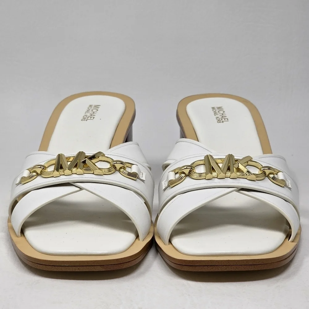 Michael Michael Kors Women's Tiffanie White Heel Sandals Size 9M New - Picture 5 of 11